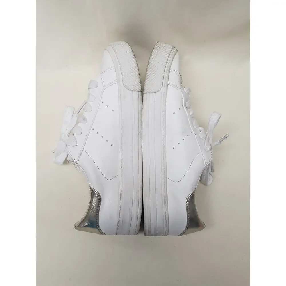London Underground Kensa White & Gold Shoes - Women's Size 8 Sneakers